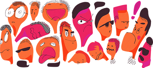Illustration of different people’s expressions